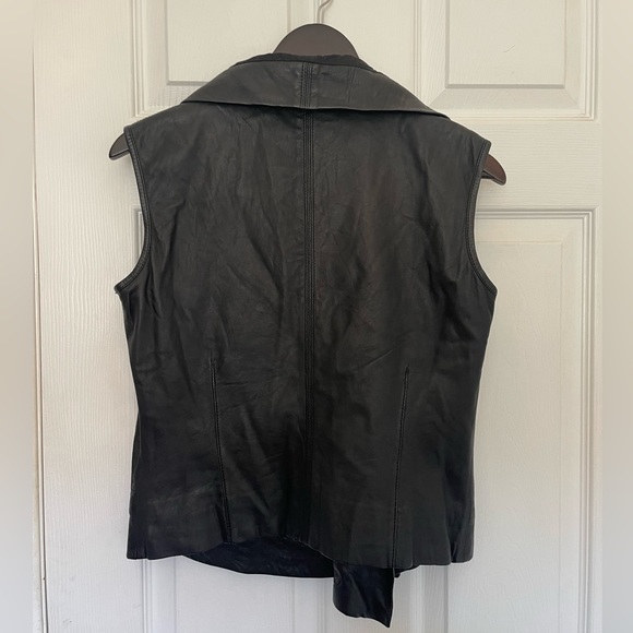 Brighton black leather moto vest Sz S - Picture 7 of 10